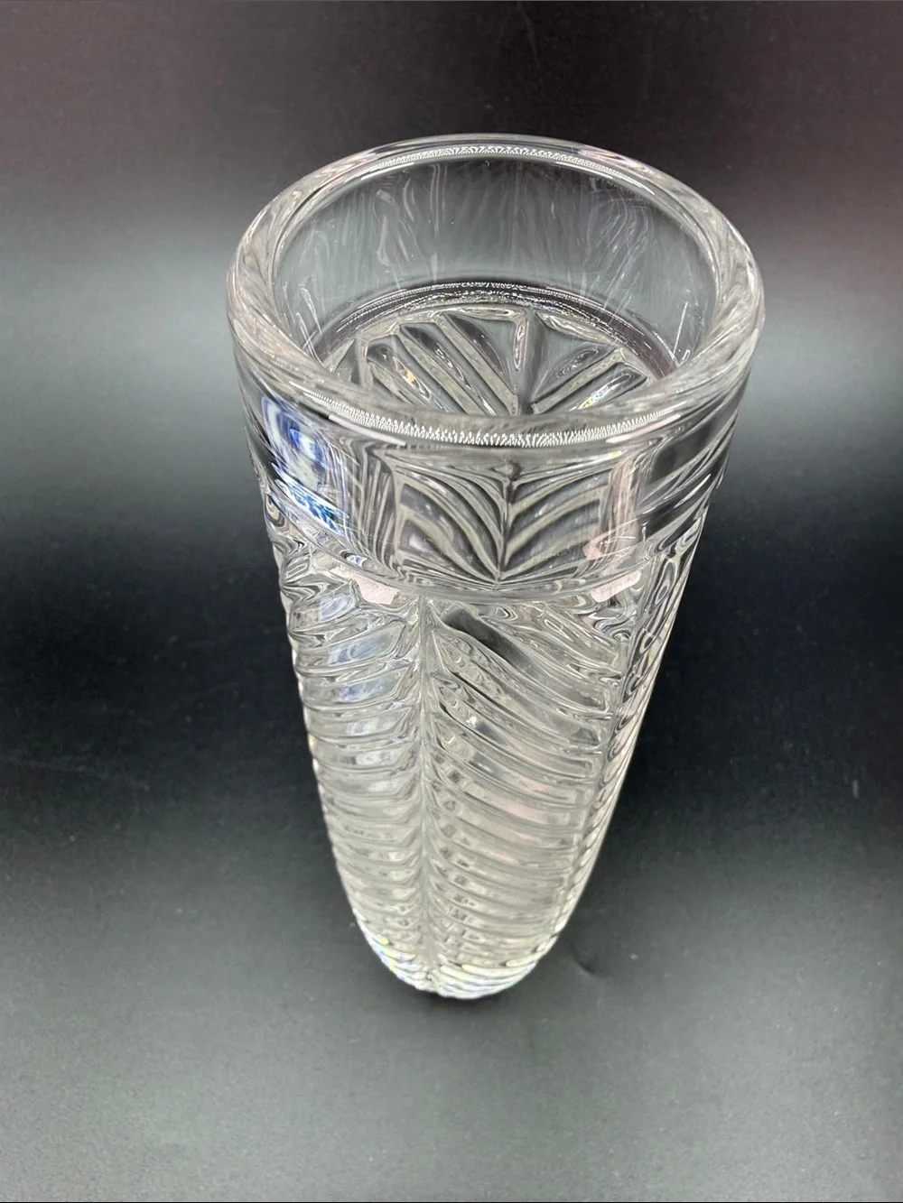 Ralph Lauren Herringbone Pattern Crystal Bud Flower Vase